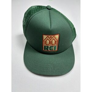 REI Co-op Men's Green Mesh Back Trucker Hat Snapback One Size Outdoor Cap